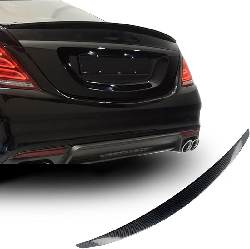 BDBO جناح سبويلر خلفي لسيارات مرسيدس بنز S Class W222 سيدان (2014-2020) S450 S550 S560 S63 4 أبواب 2015 2016 2017 2018 2019 جناح سبويلر صندوق السيارة، تصميم من ألياف الكربون، أداء متميز - Image 1